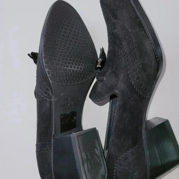 Stuart Weizman Black Suede Tassle Accent Pump - Picture 3 of 8